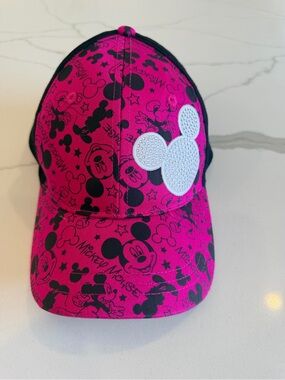 Disney Pink Baseball Cap with Black Interior Accents youth